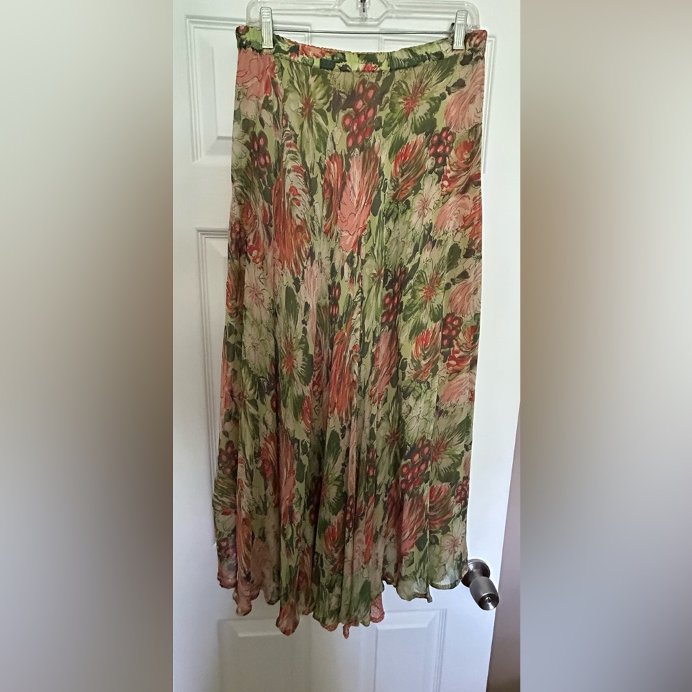 Floral Green and Pink Women's Skirt